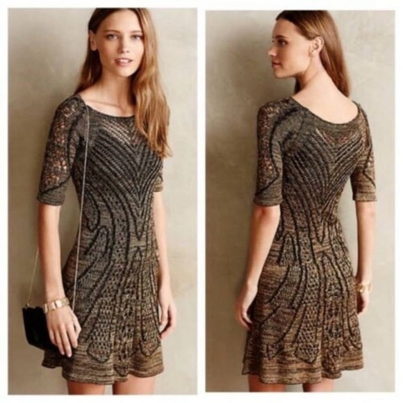 Cecilia Prado Obrizus Dress Gold and Black size m NWT - Picture 1 of 12